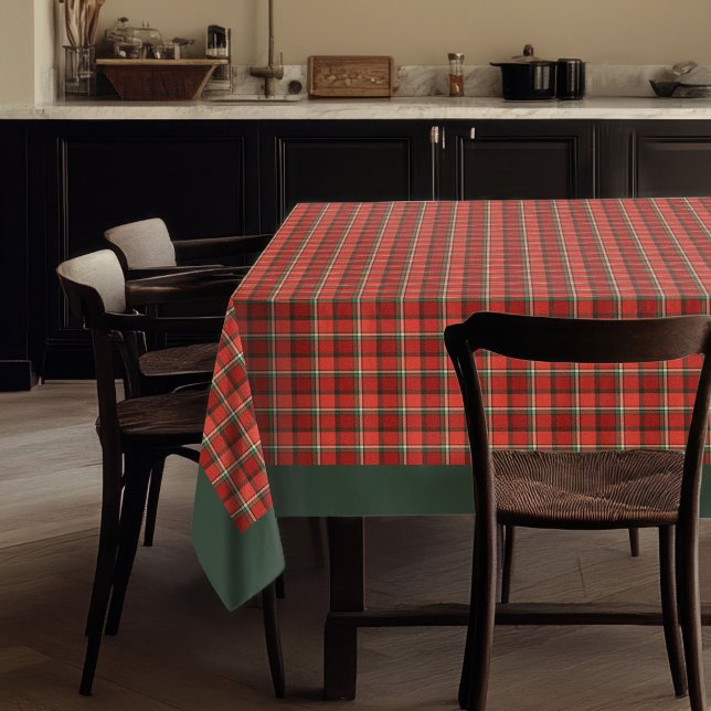 Nappe Noël traditionnel Plaid Cosy Dîners d'hiver (Traditional Christmas Plaid Cozy Winter Dinners Tablecloth)