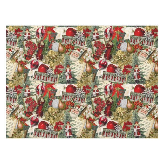 Nappe Noël victorien classique rouge et vert (Devant (Horizontal))