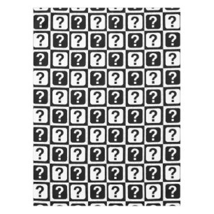 Nappe Noir blanc Question Mark Riddle Block Monogramme
