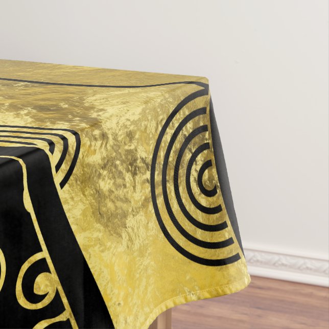 Nappe Noir de luxe et motif africain d'or (In Situ)