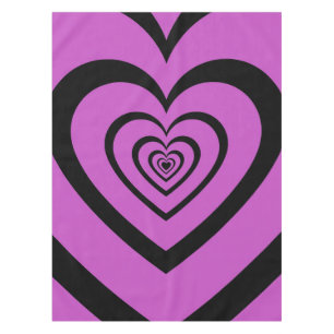 Nappe Noir violet Hypnotique Motif d'amour du coeur