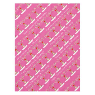 Nappe Nom de famille personnalisé par Noël rose de ren