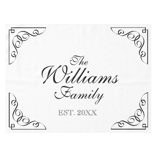 Nappe Nom de famille personnalisé tissu de table établi (Devant (Horizontal))