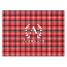 Nom personnalisé Noël rouge et noir plaid