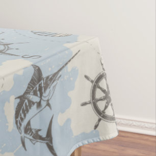 Nappe Nostalgique marin thème bleu motif