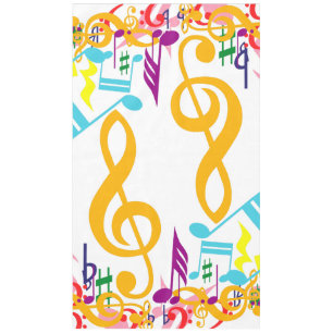 Nappe Notes musicales brouillées colorées