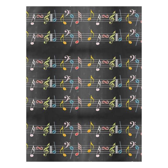 Nappe Notes ouvrières de musique sur le noir (Devant)