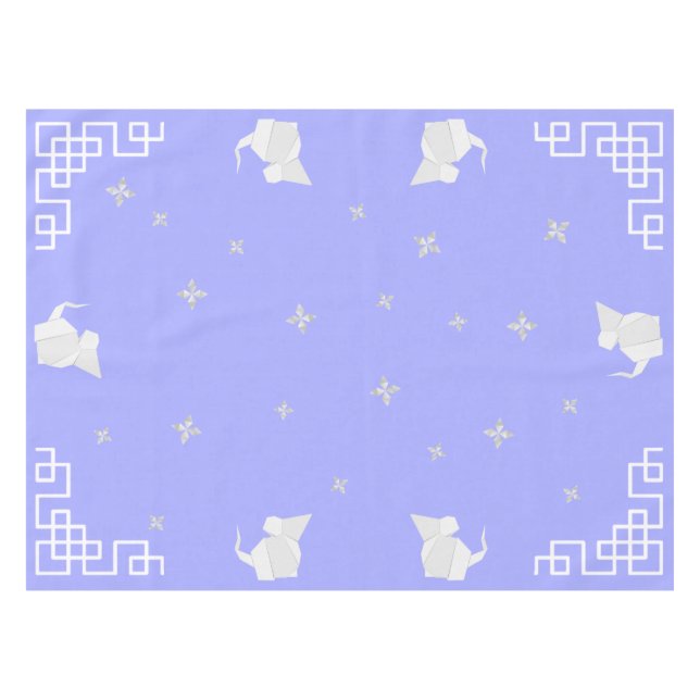 Nappe Nouvel An Chinois Origami Rats & Etoiles (Devant (Horizontal))