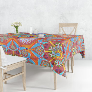 Nappe Octo plus brillant arabesque style mauresque rouge