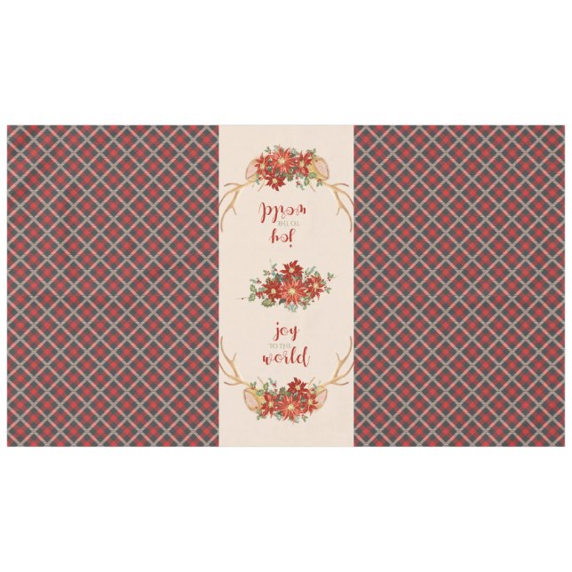 Nappe Oh Deer Woodland Antlers sur Plaid (Devant (Horizontal))