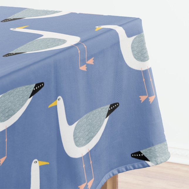 Nappe Oiseau marin de Seagull (Blue fun seagull pattern cloth tablecloth)