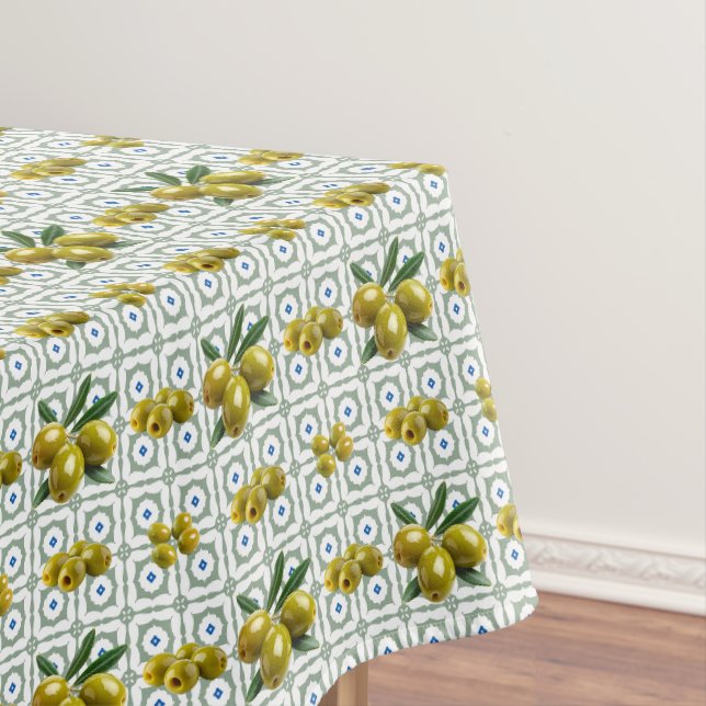 Nappe Olives grecques personnalisées en carrelage (In Situ)
