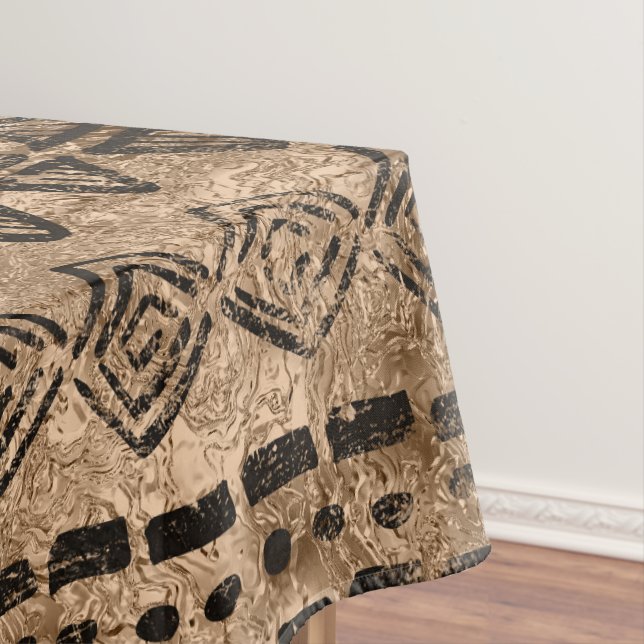 Nappe Or antique et motif ethnique tribal noir (In Situ)