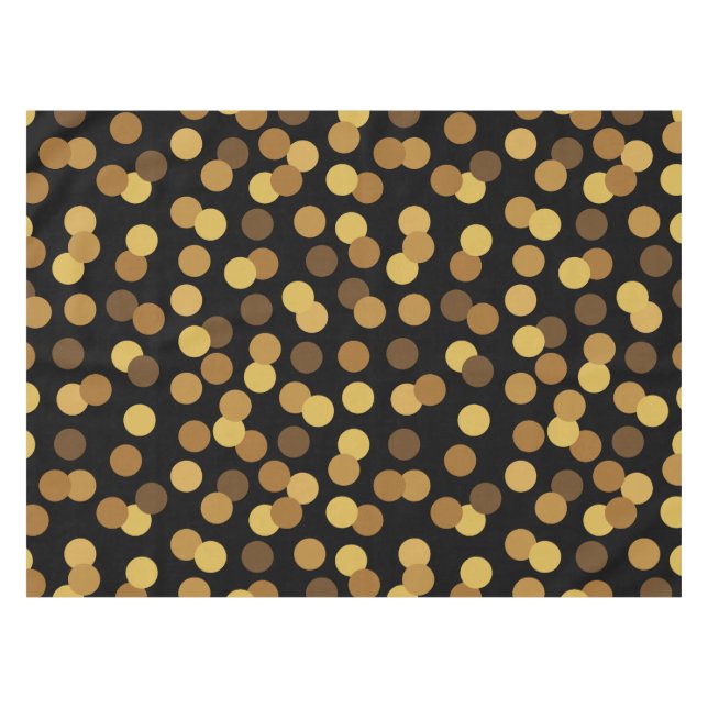 Nappe Or élégant et motif de pois noir (Devant (Horizontal))