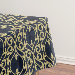 Nappe Or marocain de bleu marine de flourish