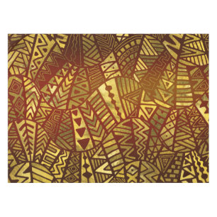 Nappe Or tribal et brun de motif de Boho