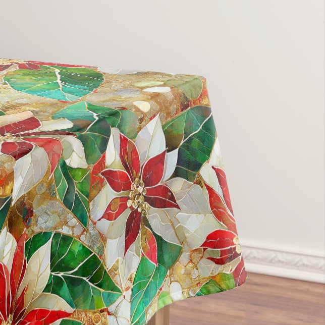 Nappe Or Vert Rouge Blanc Poinsettia (In Situ)