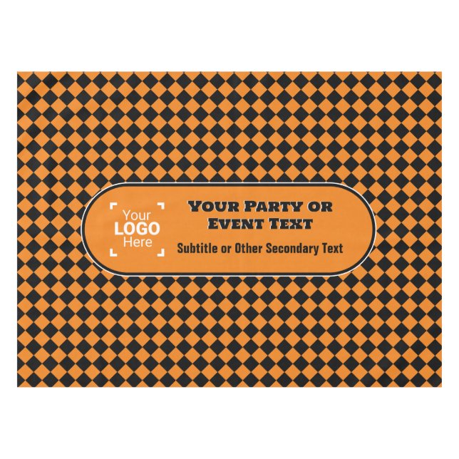 Nappe Orange & Black Diamond - Logo Personnalisé Événeme (Devant (Horizontal))