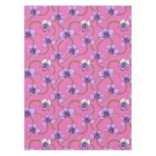 Nappe Orchidées et chaînes, violet et rose