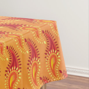 Nappe Oriental Orange Twin flamme Persian Paisley Motif