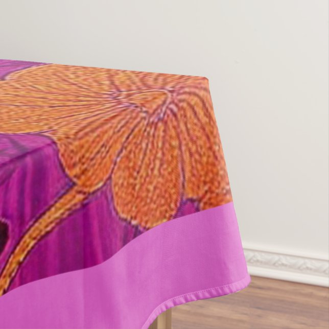 Nappe ORIENTAL Pink Golden Pattern - Tablecloth (In Situ)