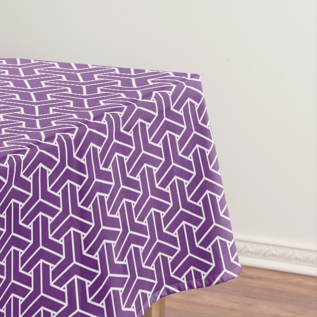 Nappe Oriental violet blanc Ayame Japon Motif Bishamon (In Situ)