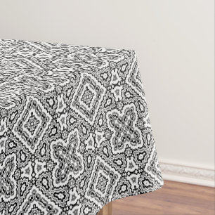 Nappe ornement ethnique motif géométrique noir et blanc