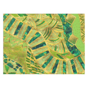 Nappe Ornement tribal éthique - Verts et or