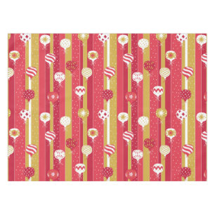 Nappe Ornements d'arbre de Noël jaune rouge