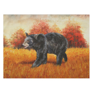 Nappe Ours noir en forêt d'automne