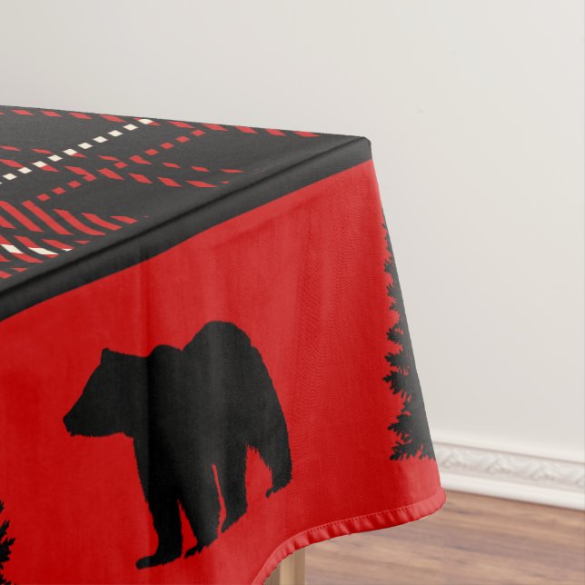 Nappe Ours Noir Rouge Plaid Russe Cabine (In Situ)