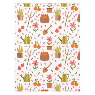 Nappe Outils de jardinage mignon et Plante Motif sans co