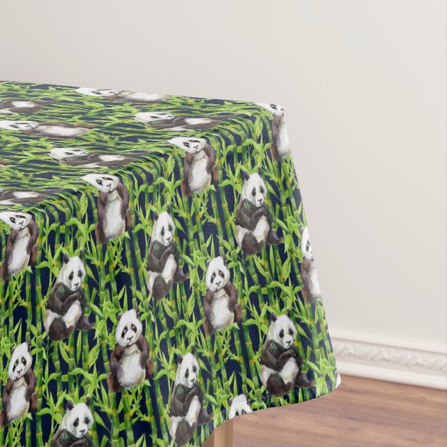 Nappe Panda avec le motif en bambou d'aquarelle (In Situ)