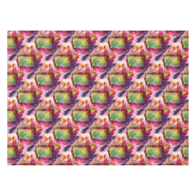 Nappe Papier peint vert et rouge abstrait (Devant (Horizontal))
