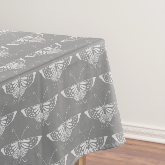 Nappe Papillon Art déco stylisé, tons gris / gris (In Situ)