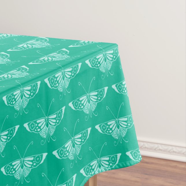 Nappe Papillon Art déco stylisé - turquoise et aqua (In Situ)