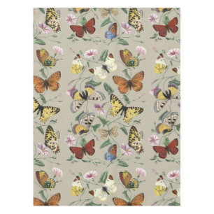 Nappe Papillon de nuit vintage 1842 Art botanique floral