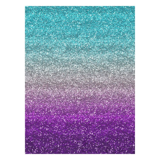 Nappe Parties scintillant de dégradé bleu, gris et viole (Devant)