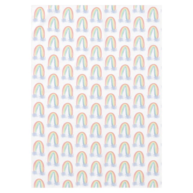 Nappe pastel aquarelle peinte arc-en-ciel enfants (Devant)