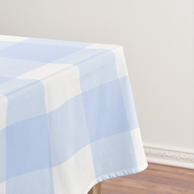 Nappe Pastel Blue Plaid Motif Pâques (In Situ)