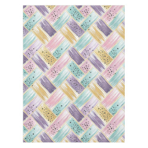 Nappe Pastel Brushstroke & Gold Crisscross Abstrait