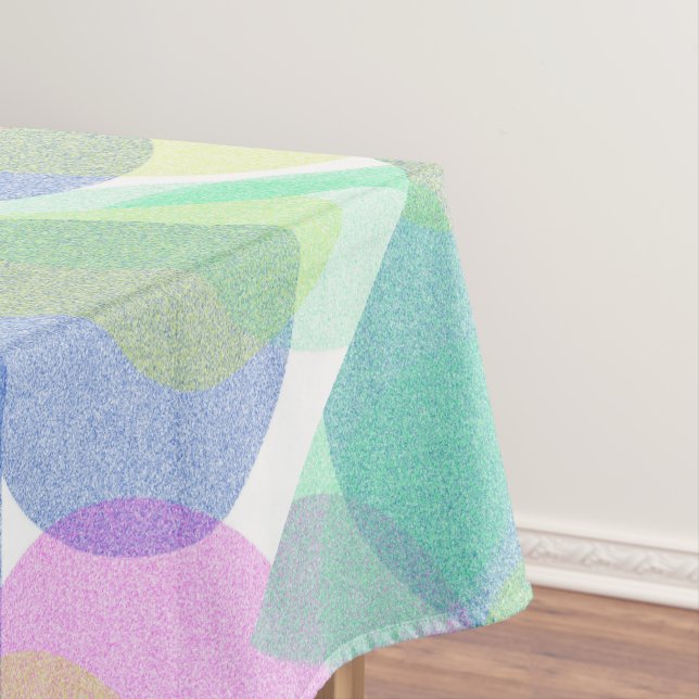 Nappe Pastel Pale Turquoise Cercles d'Art Abstrait (In Situ)