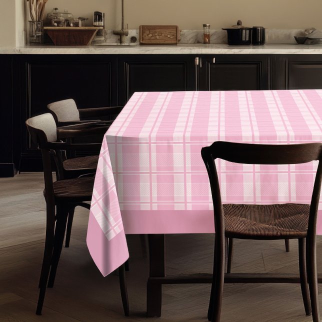 Nappe Pastel Pink Tartan pour des rencontres douil (Pastel Pink Tartan Tablecloth for Cozy Gatherings)