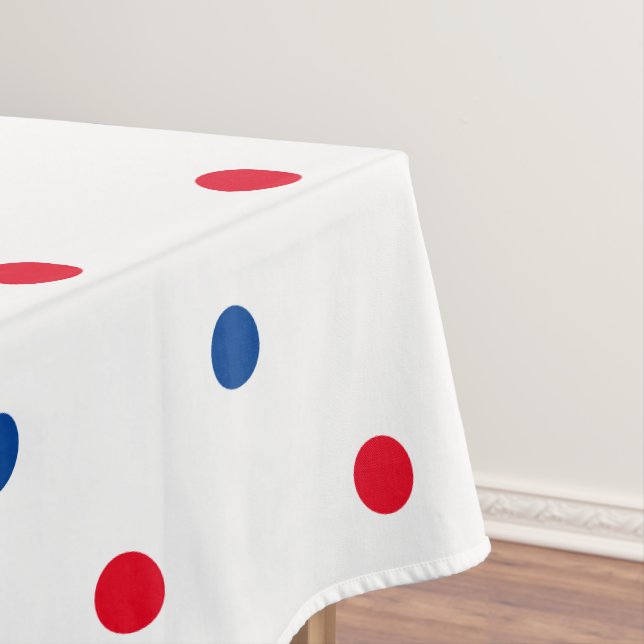 Nappe Patriotique rouge blanc bleu poka point motif vaca (In Situ)