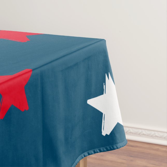 Nappe Patriotique rouge blanc turquoise bleu étoiles mot (In Situ)
