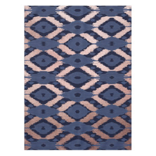 Nappe Patters de Bohemian Rose Gold Navy Blue Ikat