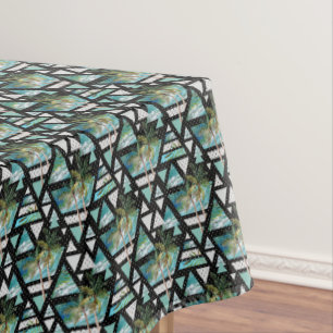 Nappe Paumes géométriques abstraites et motif de vague