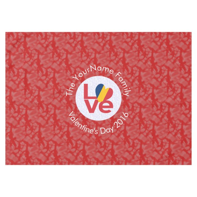 Nappe Pavillon Chad Red LOVE Personnalisé (Devant (Horizontal))