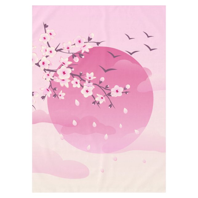 Nappe Paysage japonais des fleurs de cerisiers (Devant)