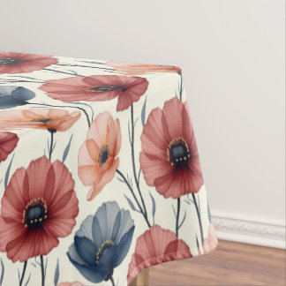 Nappe Pêche de Bourgogne et Poppie bleue
